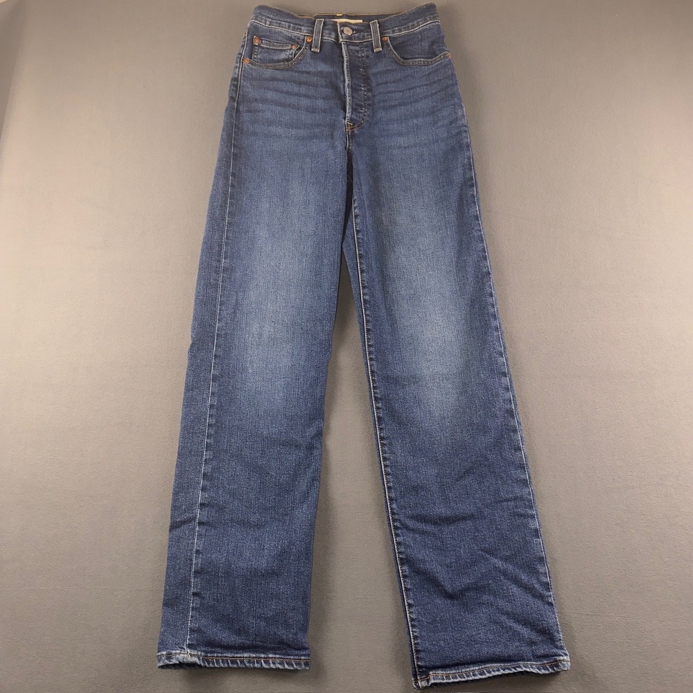 Levis Ribcage Straight Ultra High Rise Jeans Medium Wash Blue 79078-0016 W27 L32